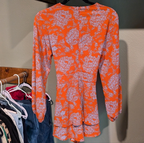 Orange Floral Romper - Picture 2 of 3